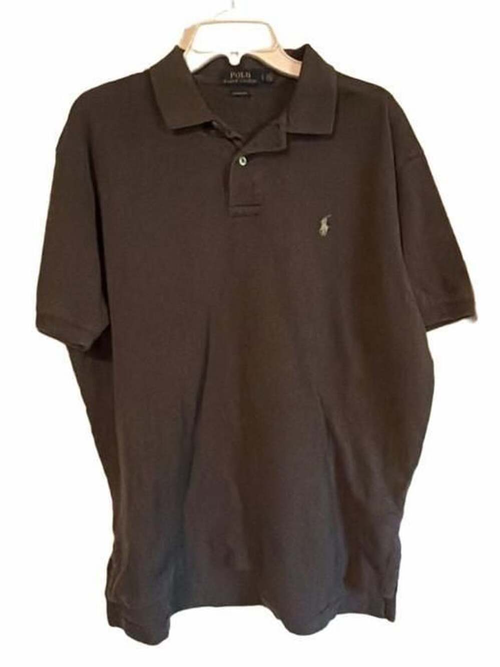 Polo Ralph Lauren Classic Fit Polo Shirt Mens Size Large Brown Cotton Short Slee